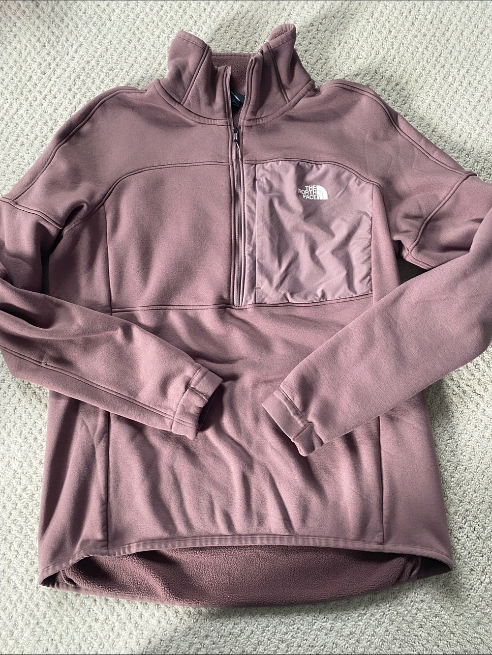 The North Face Women's Mauve Quarter-Zip Fleece Pullover, M